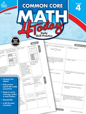 cover image of Common Core Math 4 Today, Grade 4: Daily Skill Practice